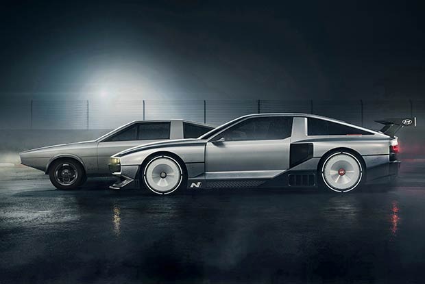 The design of the N Vision 74, which pays homage to the design of the Pony Coupe concept, is unique and unconventional.