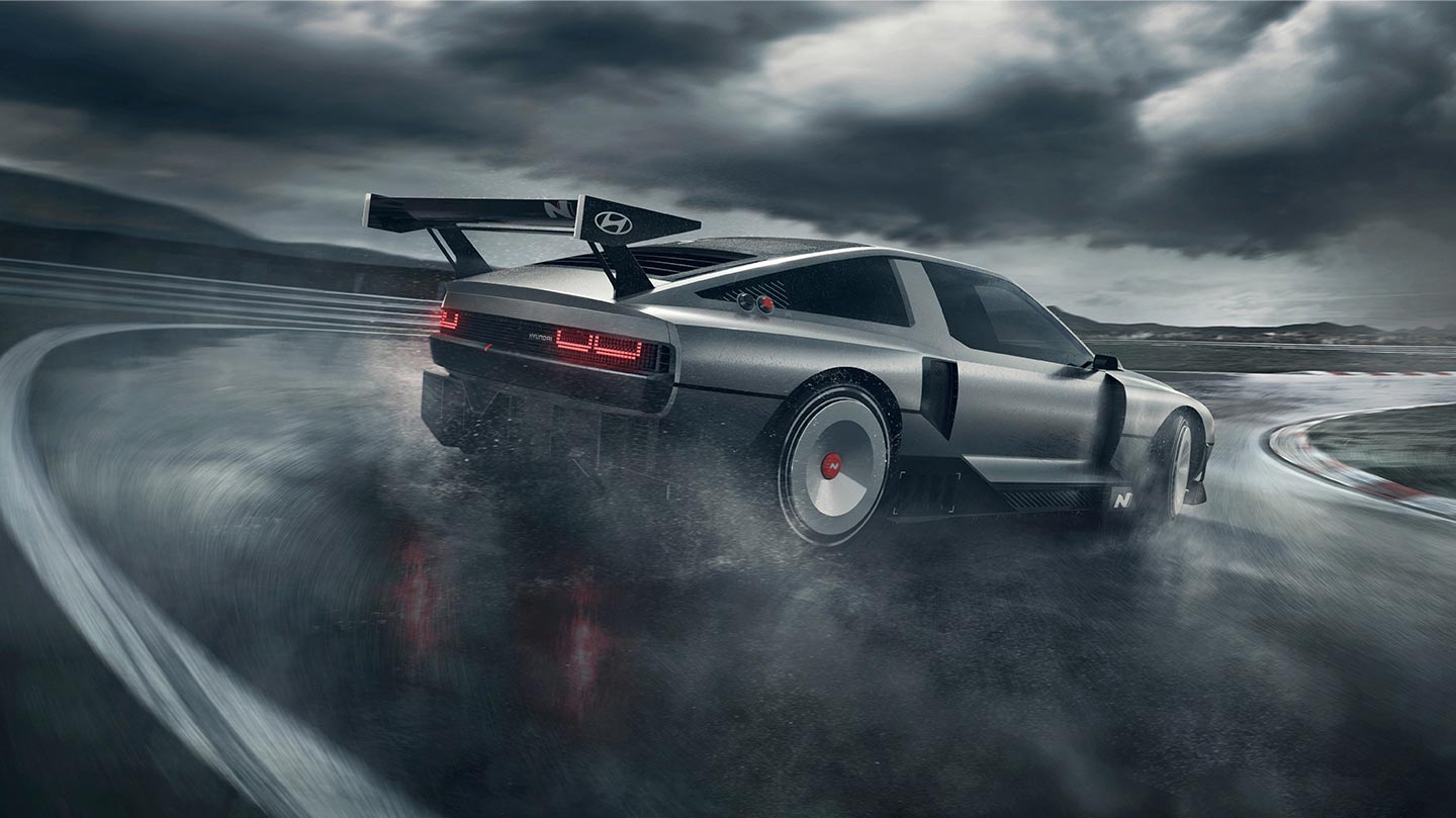 Thanks to the twin-motor torque vectoring control system, the N Vision 74 is able to drift.