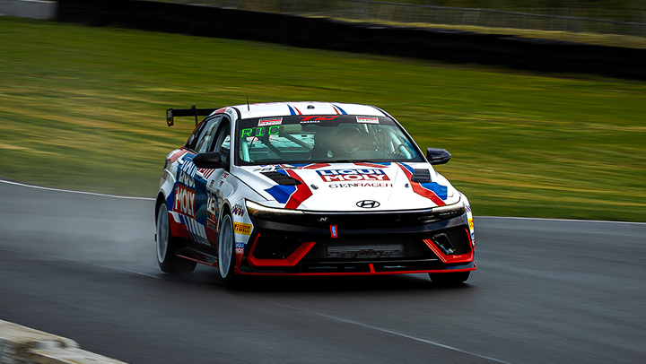A variety of SRO touring cars running on the circuit